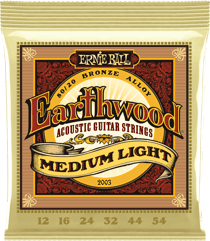 Ernie Ball 2003 Earthwood Medium Light - Cordes 80/20 bronze pour guitare acoustique - .012 - .054