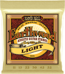 Ernie Ball 2004 Earthwood Light - Cordes 80/20 bronze pour guitare acoustique - .011 - .052