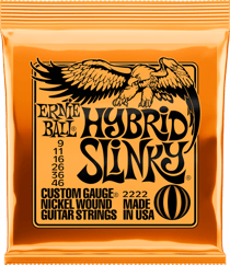 Ernie Ball 2222 Slinky Hybrid - Cordes en nickel pour guitare électrique - .009 - .046
