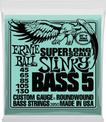 Ernie Ball Slinky Super Long Scale - Cordes en acier nickelé pour guitare basse - 45-130