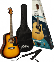 Washburn Apprentice D5CE-PACK - Pack guitare électro-acoustique - Tobacco Sunburst