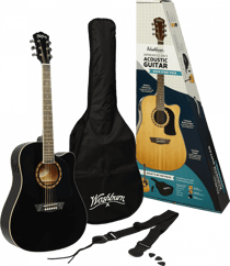 Washburn Apprentice D5CE-PACK - Pack guitare électro-acoustique - Black