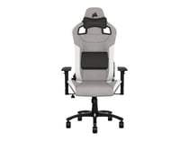 CORSAIR T3 RUSH - Chaise - accoudoirs - en T - inclinaison - pivotant - tissu - gris, blanc