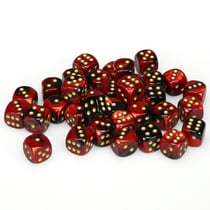 36 dés pour JDR Chessex - Gémini - Noir, rouge et or