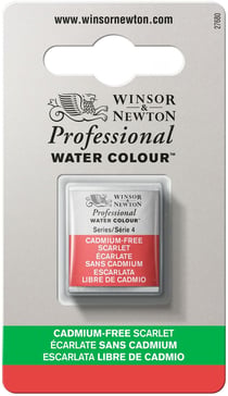 1/2 godet - Peinture aquarelle Winsor & Newton - Écarlate sans Cadmium n°903 - Extra fine - Opaque
