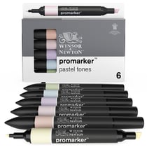 Lot de 6 marqueurs à double pointe ProMarker Winsor & Newton - Tons pastels