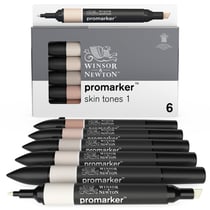 Lot de 6 marqueurs à double pointe ProMarker Winsor & Newton - Tons chair n°1