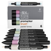 Lot de 6 marqueurs alcool BrushMarker - Winsor & Newton - Tons pastels