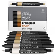 Lot 6 marqueurs alcool BrushMarker Winsor & Newton - Tons peau