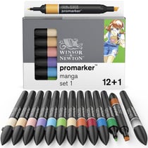 Lot de 12 marqueurs alcool Promarker + 1 blender offert - Manga 1