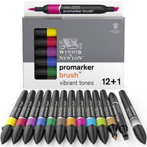 Lot de 12 marqueurs alcool BrushMarker - Winsor & Newton - Tons vibrants
