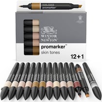 Lot de 12 marqueurs à double pointe ProMarker + 1 blender Winsor & Newton - Tons chair