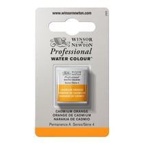 1/2 godet - Peinture aquarelle Winsor & Newton - Orange de Cadmium n°089 - Extra fine - Opaque