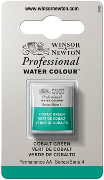 1/2 godet - Peinture aquarelle Winsor & Newton - Vert Cobalt n°184 - Extra fine - Semi-opaque