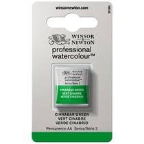 Demi godet d'aquarelle professionnelle Winsor & Newton - vert cinabre
