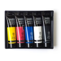 Lot de 5 tubes 118 ml de peinture acrylique Liquitex Basics
