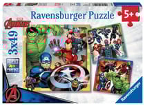 Puzzle 3 x 49 pièces - Les puissants Avengers - Ravensburger