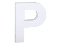 Lettre P majuscule - carton blanc - 20 cm