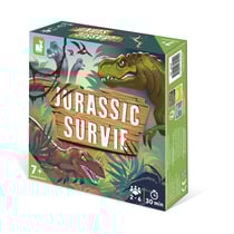 Jeux de Société Enfant - Jeu Coopératif et de Survie - Jurassic Survie - 50 Cartes + 1 filtre Rouge + 2 Posters de Reconnaissance
