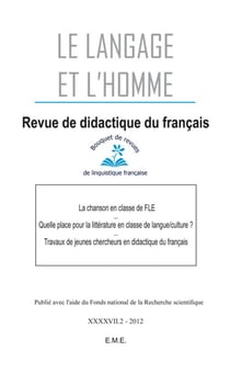 La Chanson en classe de FLE - Quelle place pour la littérature en classe de langue/culture ? Travaux de jeunes chercheurs en didactique du français. 2012 - 47.2