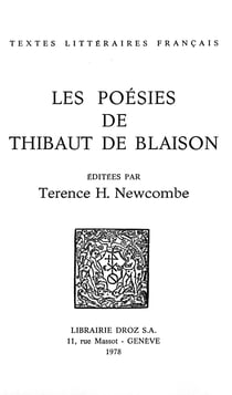 Les Poésies de Thibaut de Blaison