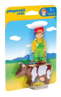 Eleveur avec vache - Playmobil® - PLAYMOBIL 1.2.3 - 6972