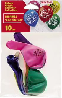10 ballons imprimés fête