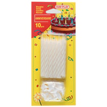 10 bougies blanches - grand modèle