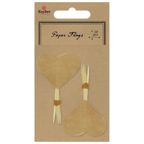 10 Cœurs Kraft montés sur Piques - 8 cm - Rayher