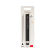 Lot de 3 recharges stylo à encre gel effaçable Legami - Noir