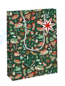 Sac cadeau en papier craft - Format L - Cosy - blanc