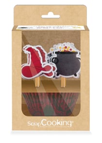 Lot de 24 caissettes + 24 pics ScrapCooking® - Halloween sorcier