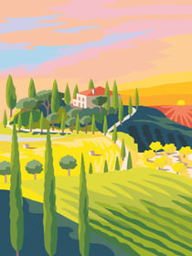 Canevas imprimé - 40 x 52 cm - Toscane