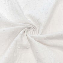 Coupon de tissu plumetis Domotex - Uni - Coton - Blanc - 100 x 140 cm