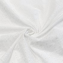Coupon de tissu broderie anglaise Domotex  - Coton - Blanc - 100 x 130 cm