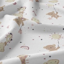 Coupon de tissu Domotex - Imprimé - Coton - Blanc - 100 x 150 cm