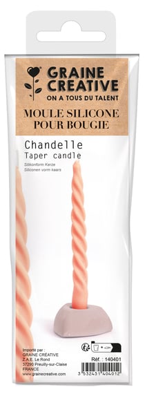 Moule à bougie en silicone - Chandelle torsadée - hauteur 19 cm