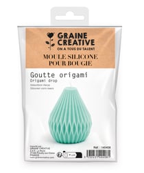 Moule bougie Graine Créative - Goutte origami - Silicone - Ø 6 cm