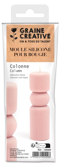 Moule bougie Graine Créative - Colonne antique - Silicone - 13,5 cm
