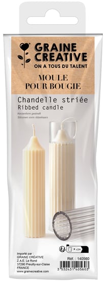 Moule à bougie Graine Créative - Chandelle striée - PVC - 14 cm