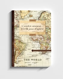 Carnet de voyage - A5 14,8 x 21 x 1,4 cm  - pages blanches - Carnet d'explorateur