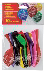 10 Ballons Anniversaire Luxe - Kim Play