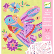 Activité de coloriage Djeco - Coloriages brillants - 4 pièces