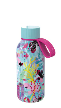 QUOKKA KIDS GOURDE ISOTHERME AVEC SANGLE FONDS MARINS 330 ML