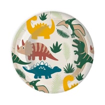 Lot de 8 assiettes ScrapCooking® - Dinosaure - Carton - Ø23 cm