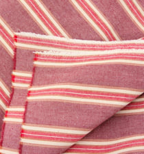 Coupon Tissu Promod Couture - Viscose et coton - Rayé rose avec Lurex - 3m x 155 cm