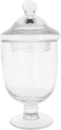 Jar rond avec couvercle avec pied CUL  - H23 cm 
