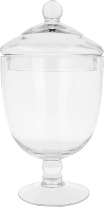 Jar rond avec couvercle avec pied CUL - H28,5 cm 