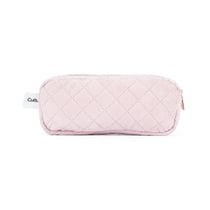 Trousse rectangulaire 2 compartiments Cultura - Velours vieux rose