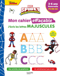 Spidey et ses amis extraordinaires - Mon cahier effaçable - PS, MS, GS - J'écris les lettres majuscules